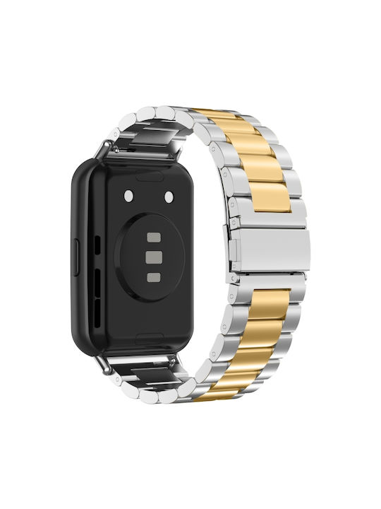 Huawei Watch Fit 2 Tragbare Bänder Rostfreier Stahl Metall Drei Kugeln Silber Gold Huawei Watch Fit 2 Tragbare Bänder Rostfreier Stahl Metall Drei Kugeln Silber Gold