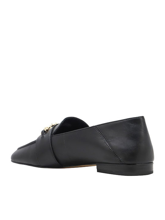 Leather Women's Loafers in Black Color