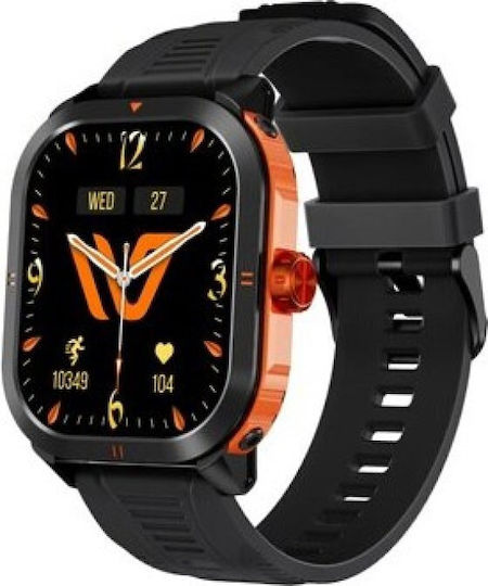 Weofly Pioneer 46mm Smartwatch with Heart Rate Monitor (Orange)
