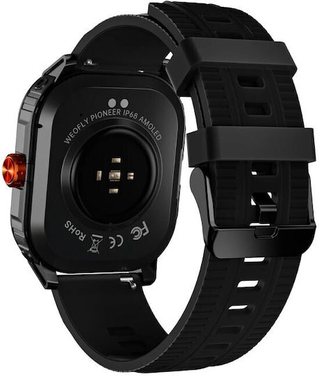 Weofly Pioneer 46mm Smartwatch με Παλμογράφο (Μαύρο)