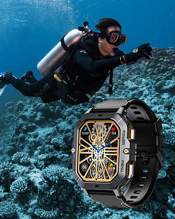 Oukitel BT101 Smartwatch με Παλμογράφο (Μαύρο)