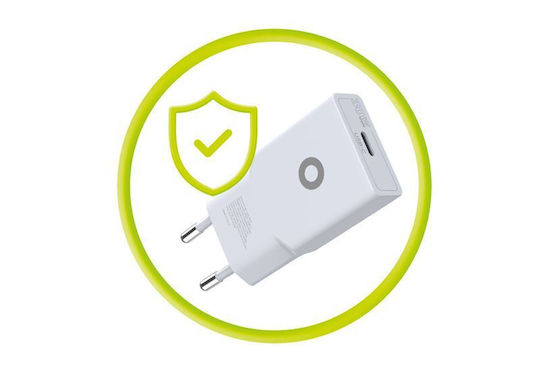 Mobile Origin Φορτιστής Χωρίς Καλώδιο GaN με Θύρα USB-C 30W Power Delivery Λευκός (MO17)