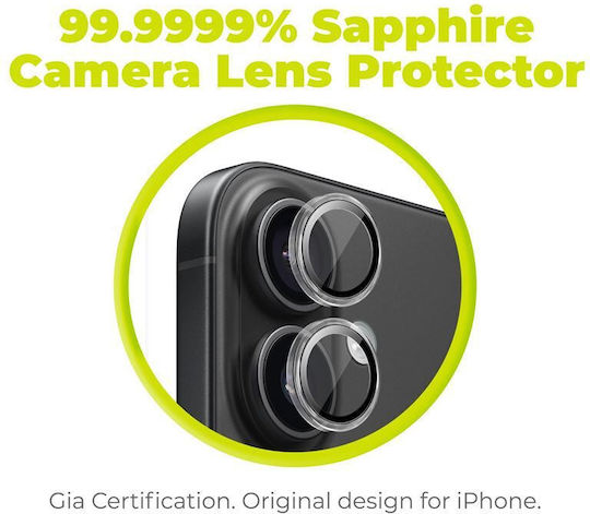 Set 2 Mobile Origin Sapphire Lens Guards Camera Protection Compatible Iphone 16 16 Plus Clear