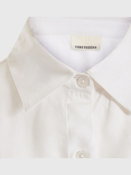 Women's Monochrome Long Sleeve Shirt White