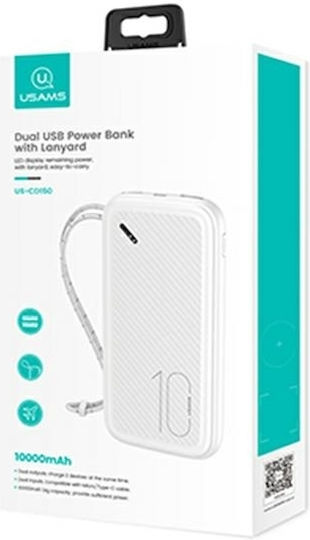 Usams PB56 Powerbank 10000 mAh 22,5 W mit 2 USB-A-Ausgangsanschlüssen Weiß