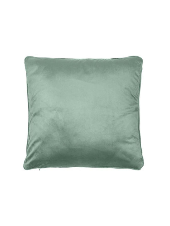H&T Zierkissen aus Samt Minzgrün Gold Silber 45x45cm