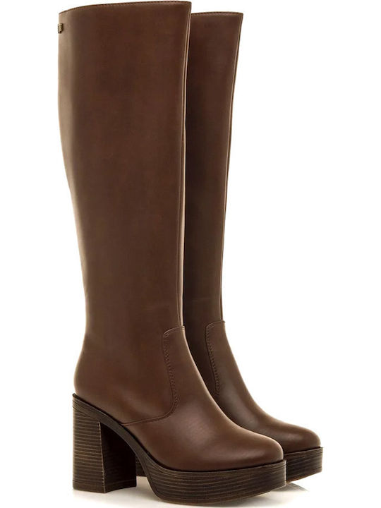 50522 Damenstiefel mit hohem Absatz Braun