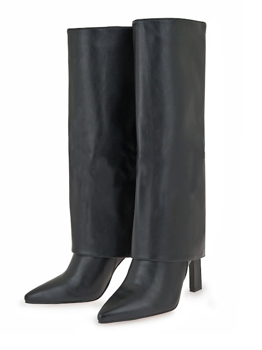 Synthetic Leather High Heel Women's Boots Black