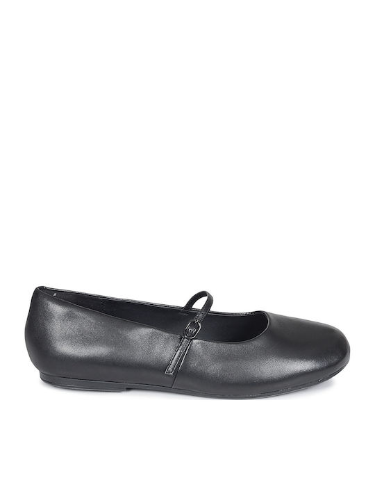 Leather Ballerinas Livia With strap Black