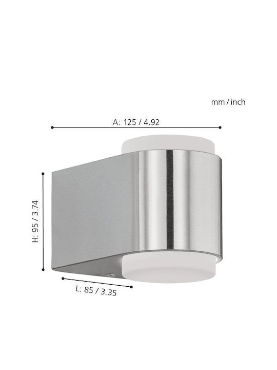 Eglo Briones Wall-Mounted Outdoor Ceiling Light LED IP44 3W with Warm White Light Double Beam 8.5x9.5εκ.