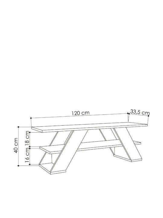 Έπιπλο Τηλεόρασης Farfalla Sandstone Μ120xΠ33.5xΥ40cm
