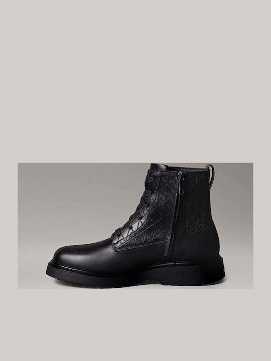 Leather Black Men's Boots with Zipper