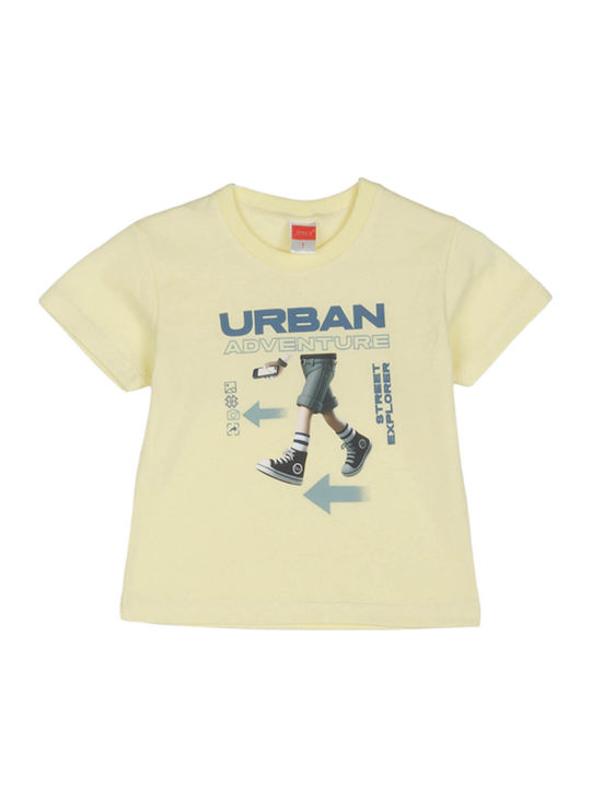 Kids Sweatpants Set Blue-grey, Yellow 2pcs Urban Adventure