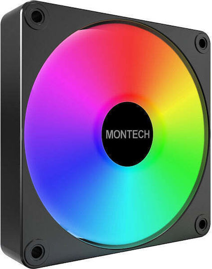 Montech GF120R V2 Reverse Blade Case Fan (1600rpm / 70.8cfm) with ARGB Lighting and 3-Pin / 4-Pin PWM Connection 3pcs