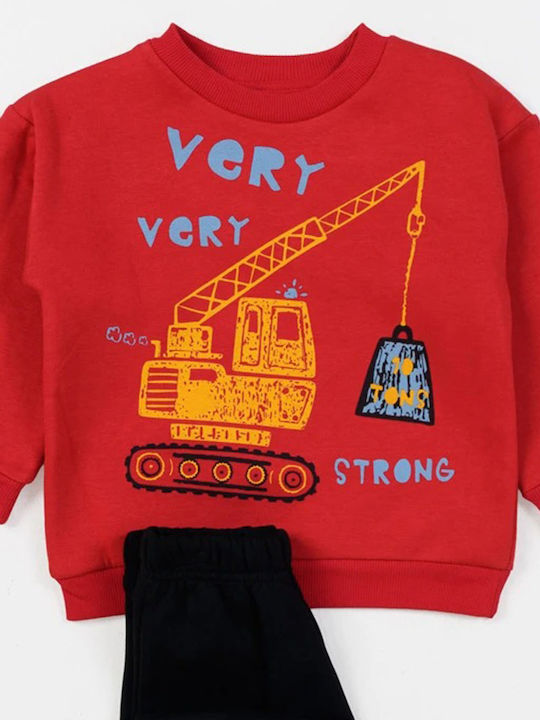 Kids Sweatpants Set Red 2pcs