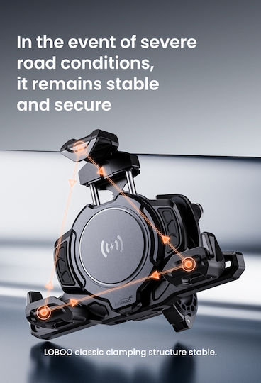 Loboo Motorcycle Phone Mount with Clip for Steering Wheel