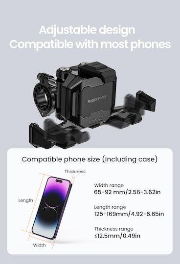 Loboo Mount Phone Motorcycle with Adjustable Arm for Mirror