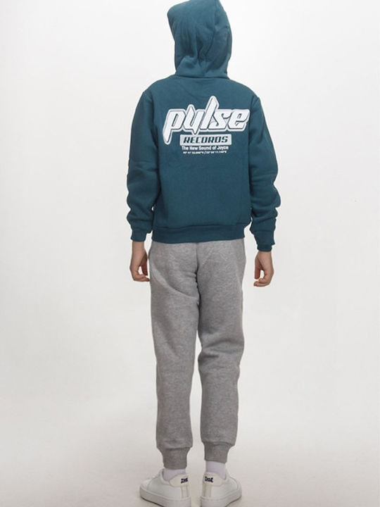 Kids Sweatpants Set Petrol, Grey Melange 2pcs Records