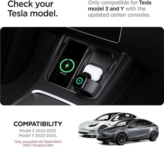 Spigen Tesla 3 Βάση Κινητού Αυτοκινήτου με Ρυθμιζόμενα Άγκιστρα Μαύρη