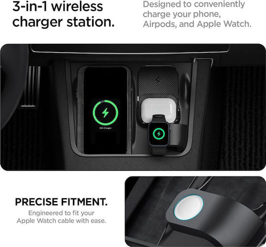 Spigen Tesla 3 Βάση Κινητού Αυτοκινήτου με Ρυθμιζόμενα Άγκιστρα Μαύρη