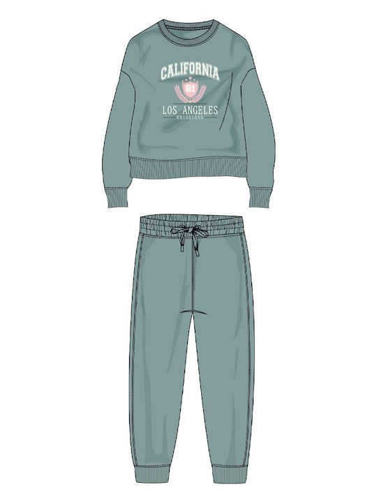 Kids Sweatpants Set Light Green 2pcs