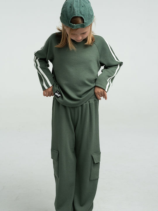 Kids Sweatpants Set Khaki 2pcs
