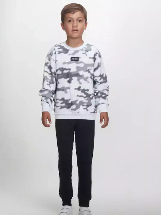 Kids Sweatpants Set White-black 2pcs