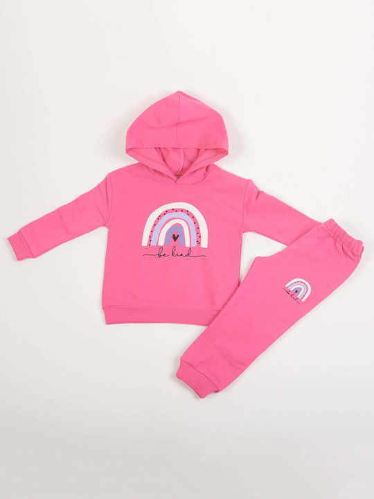 Kids Sweatpants Set Fuchsia 2pcs