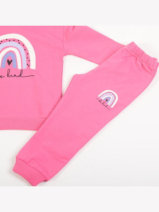 Kids Sweatpants Set Fuchsia 2pcs