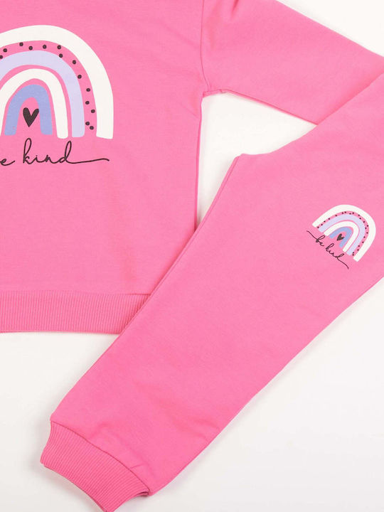 Kids Sweatpants Set Fuchsia 2pcs