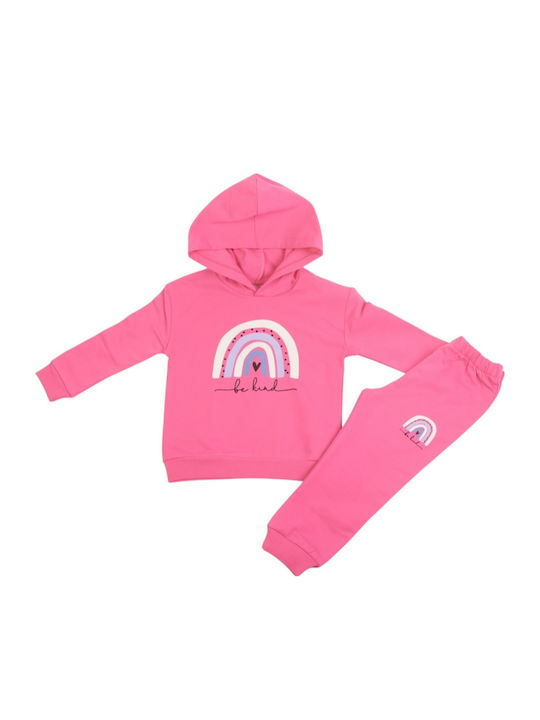 Kids Sweatpants Set Fuchsia 2pcs