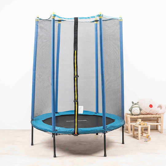 InnovaGoods Trambulină Pentru Copii Diametru 140 cm Cu Plasă De Protecție Albastră