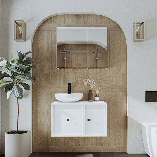 Gusto Bathroom Set 2pcs Sink & Mirror MDF & Ceramic