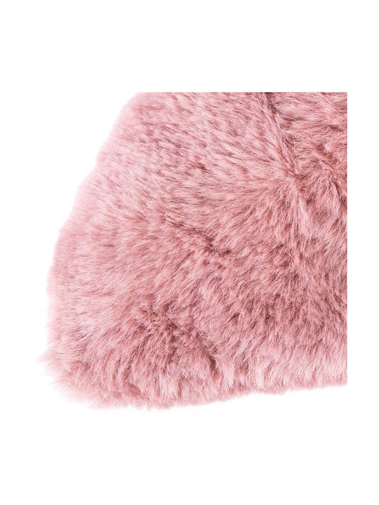 Domoletti Μαξιλάρι Καναπέ από Γούνα Pink 45x45εκ.