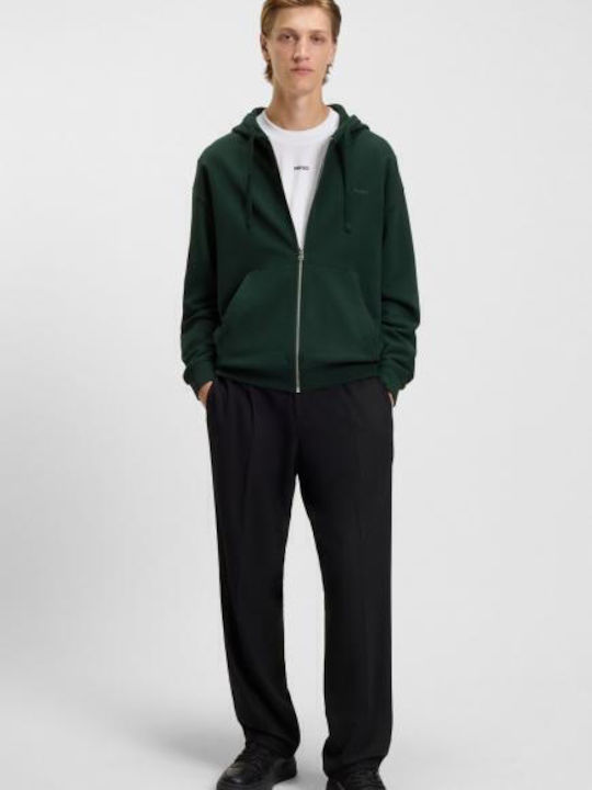 Sweatshirt with Hood Open Green
