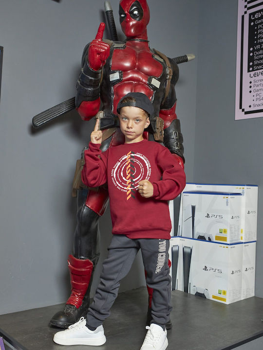 Kids Sweatpants Set Bordeaux 2pcs