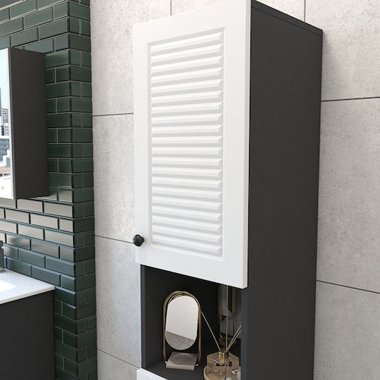 Dulap Coloană Pentru Baie Luxe 172cm Alb Complet MDF Rafturi Reglabile