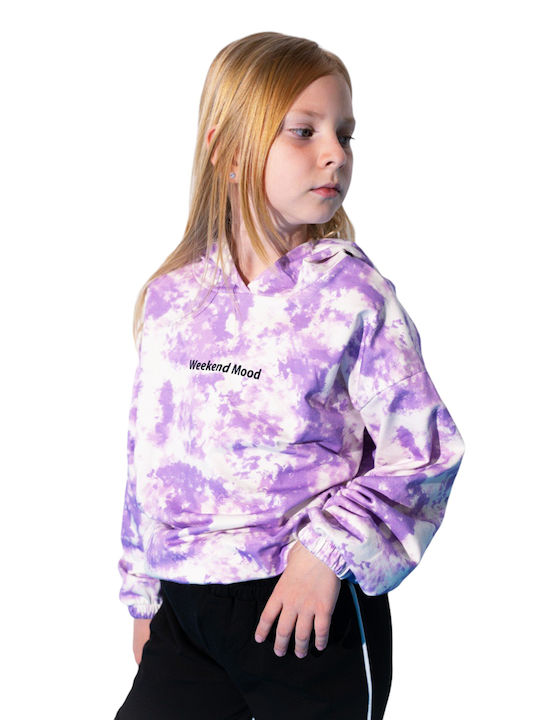 Kinder Sweatpants Set - Jogginganzug Lila Tie Dye- Black 2Stück