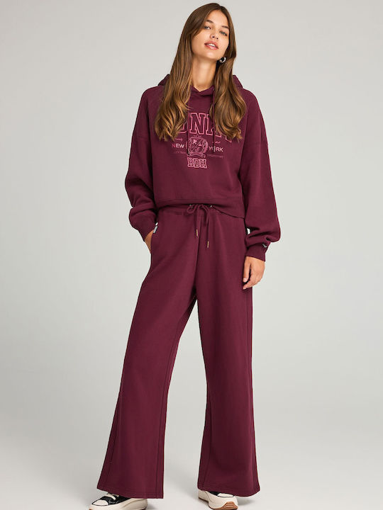 Women's Sweatshirt Hooded Burgundy