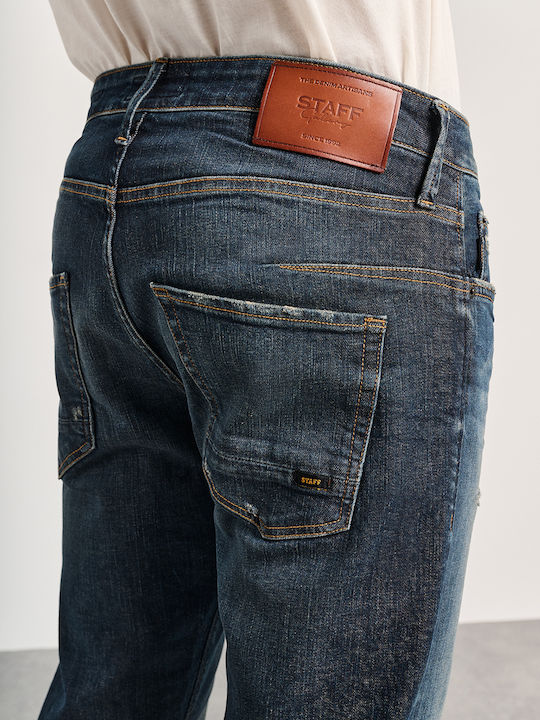 Simon Men's Jeans Pants Elastic Navy Blue
