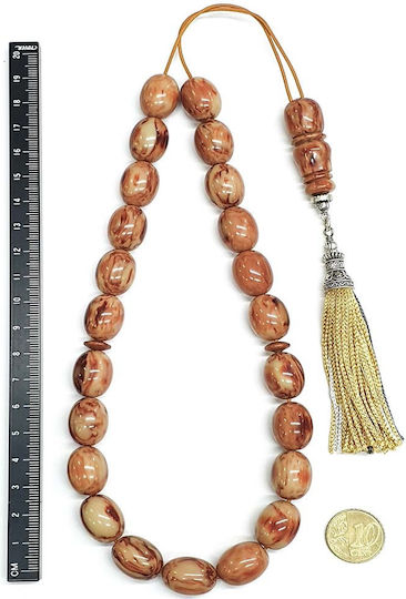 Roloi Komboloi Mastic Worry Beads with 23 Beads Beige 44cm