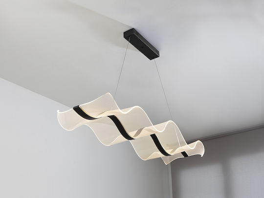 Olas Adjustable Pendant Light Black LED with Warm to Cool White Light 122x13x36cm