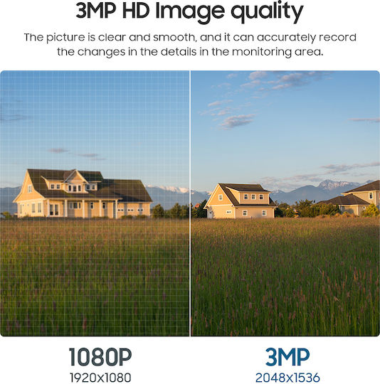 Sectec ST-515C-3M-5W-BK IP Κάμερα Παρακολούθησης Wi-Fi Full HD+ 3MP Αδιάβροχη Μπαταρίας με Αμφίδρομη Επικοινωνία και Φακό 3.6mm