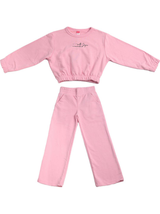 Kids Sweatpants Set Pink 2pcs All Things Are Possible