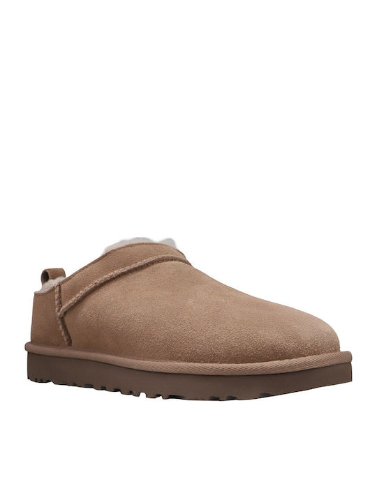Classic Micro Closed-Toe Women's Slippers Brown