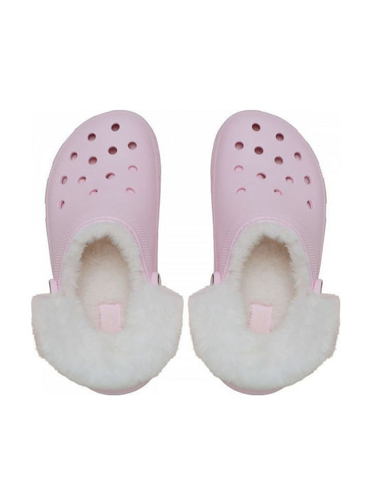 Crocs Saboti Platforma Clasică Pentru Femei Cu Blană Roz
