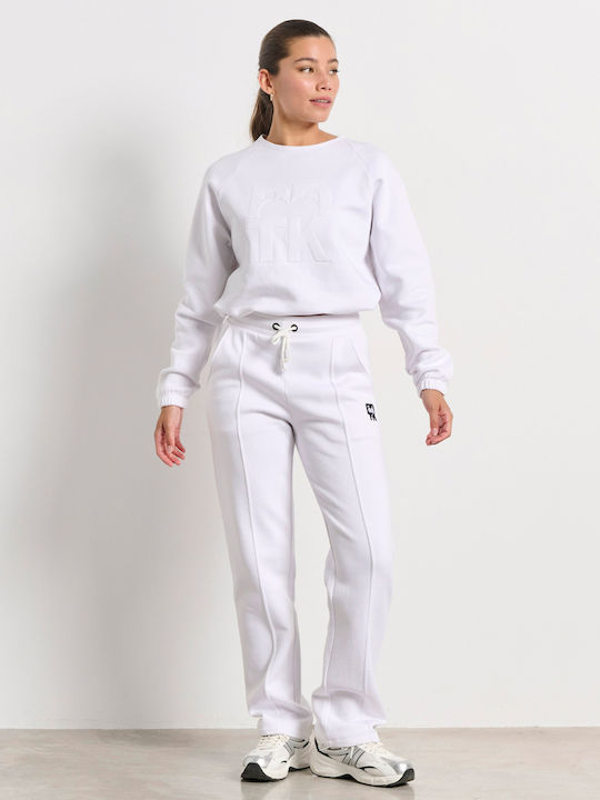 Изрязан Дамски Суитшърт White