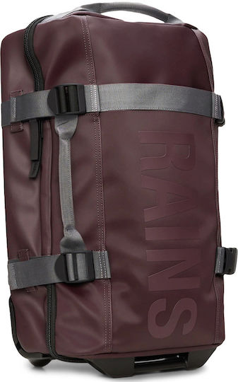 Rains Bag W3 Σακ Βουαγιάζ Μπορντό με Ρόδες από Δερματίνη Μ52xΠ22xΥ31εκ.