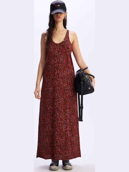 Magnolia Sommer Maxi Damenkleid Rot Ocker