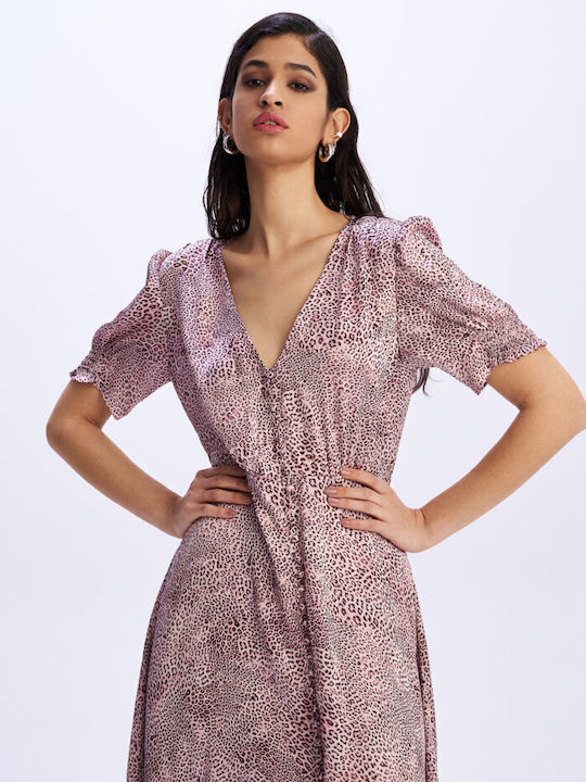Midi Σεμιζιέ Φόρεμα Transcendent Pink